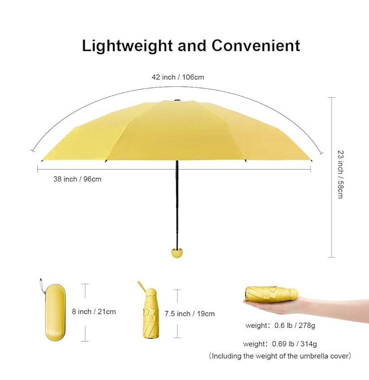 Mini Windproof Folding Travel Umbrella Custom Sun & Rain Umbrellas