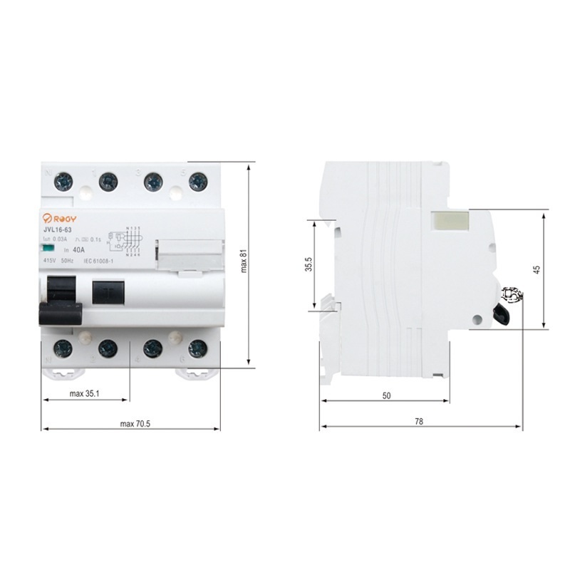 High Quality Electromagnetic Earth Leakage Circuit Breaker 63A 2P Car Charging Post Circuit Breaker