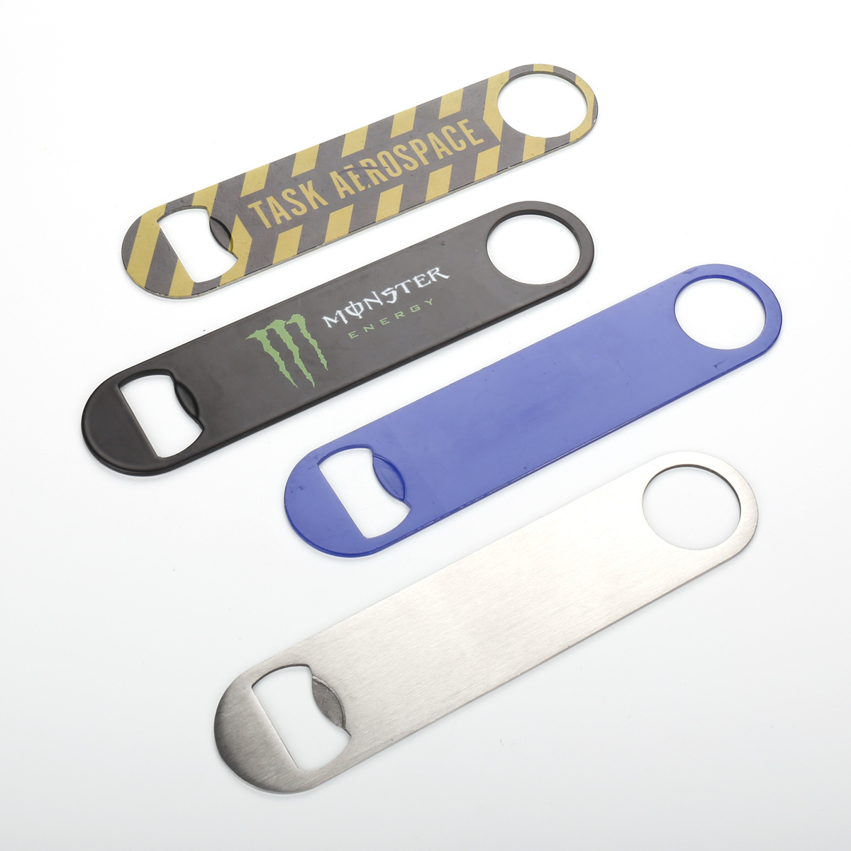 OEM Manufacture Stainless Steel Metal Logo Key Chain Openers Card Shape Keychain Beer Custom Bottle Opener