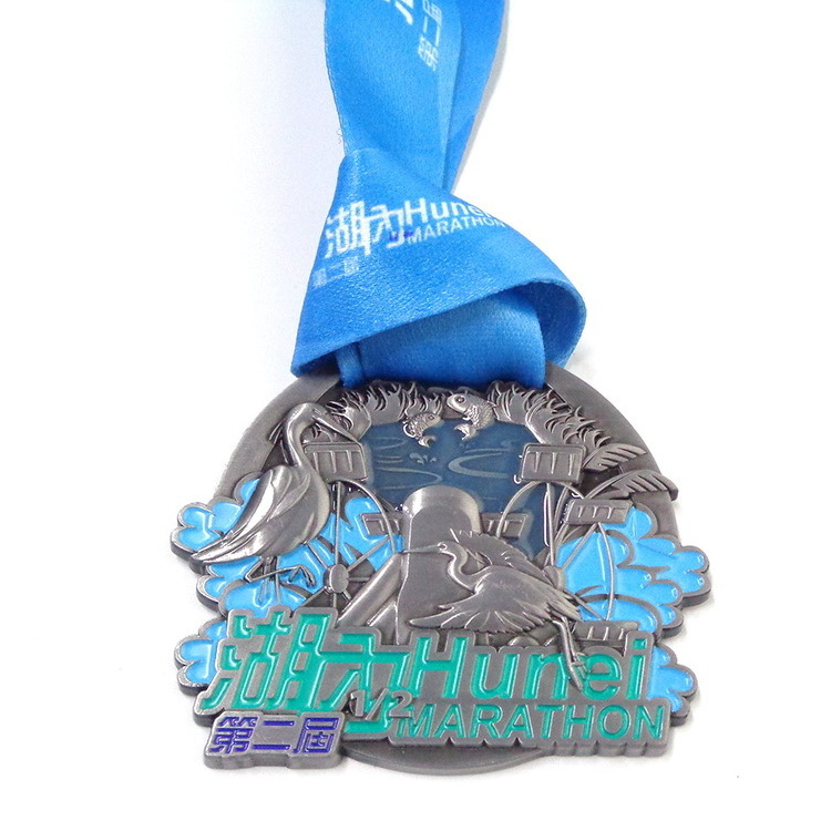 custom made zinc alloy Enamel commemorative sport marathon running race souvenir gold metal award medal with 3d logo