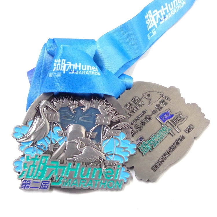 custom made zinc alloy Enamel commemorative sport marathon running race souvenir gold metal award medal with 3d logo