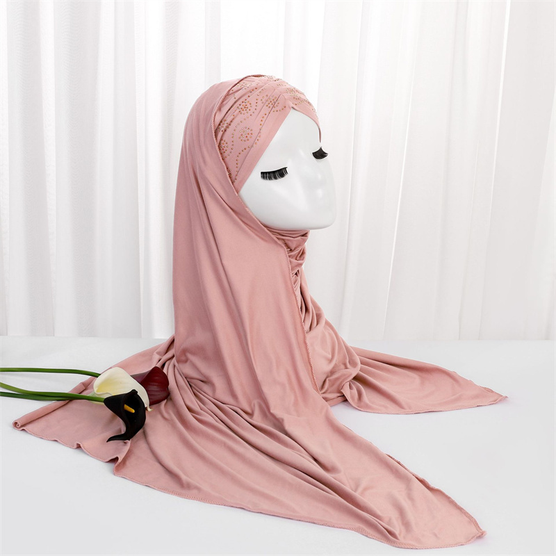 Luxury Arab Muslim Scarf Kids Soie Women De Mdeine Georgette Pleated Instant Bonnet Khimar Rayon Hijab Children Girls With Niqab