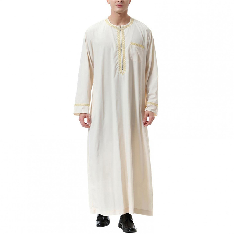 Wholesale Custom New Arrival Muslim Dress Men Islamic Clothing Men White Muslim Abaya Dubai Men Abaya Wholesale