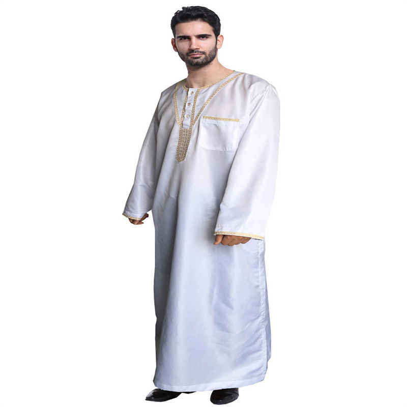 Hot Spot Sales Black Palestine Jubba Arab Vietnam Omani Men's Manufacturing 2023 Fashion Fabric Men Muslim Thobe