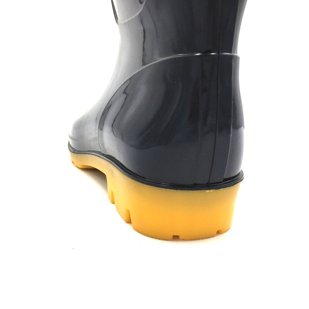 HN306C black cheap custom car wash wellington rain boots for men PVC gumboots