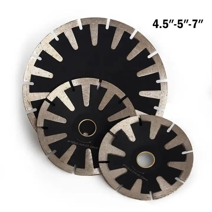 Diamond Granite Blade Concave Curved Disc Diamond Saw Blade T-Segmented Turbo Rim Cutting Disc