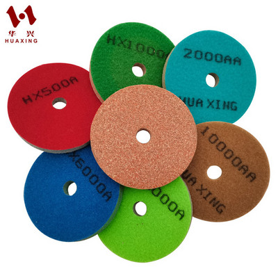 Huaxing 4inch 100mm diamond sponge polishing foam pads for marble stone