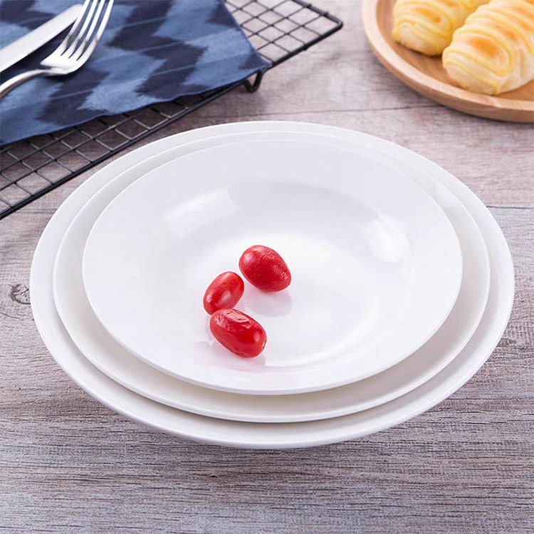 Wholesale ceramic plate cheap bulk flat white porcelain dinner plates for wedding