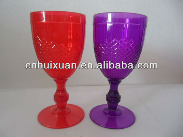 wine toasting  crystal cocktail novelty embossed wine glasses/Plastic Champagne Glass Wholesale old fashion Goblet Wine Glass