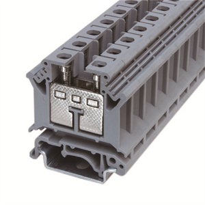 UK 16N16mm factory price plastic nylon PA6 PA66 DIN Rail Feed-through Screw Terminal Block for Electrical