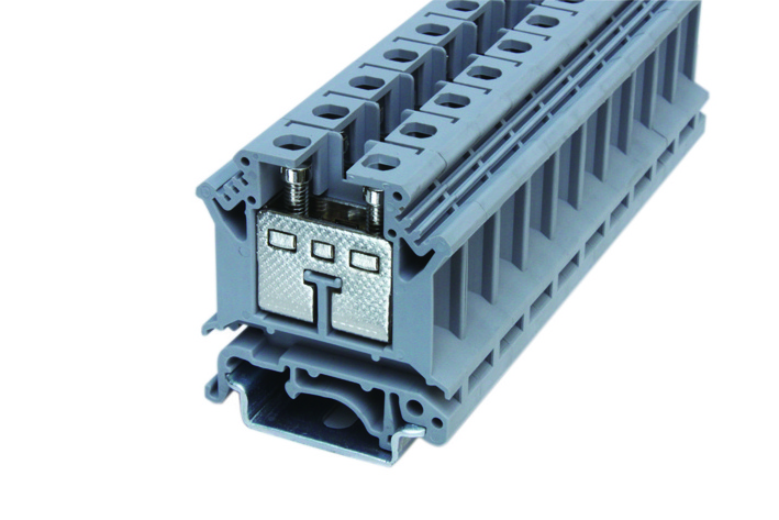 UK 16N16mm factory price plastic nylon PA6 PA66 DIN Rail Feed-through Screw Terminal Block for Electrical