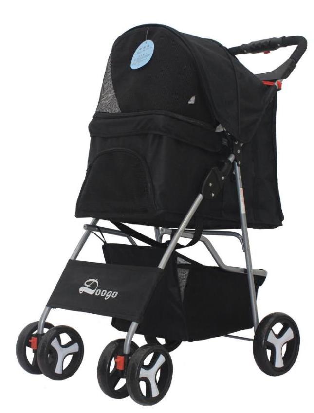 4 Wheel Dog Stroller for Large or 2 Dogs Foldable Travel Carriage Quick Installation Pet Stroller Wheeled Pet Carrier