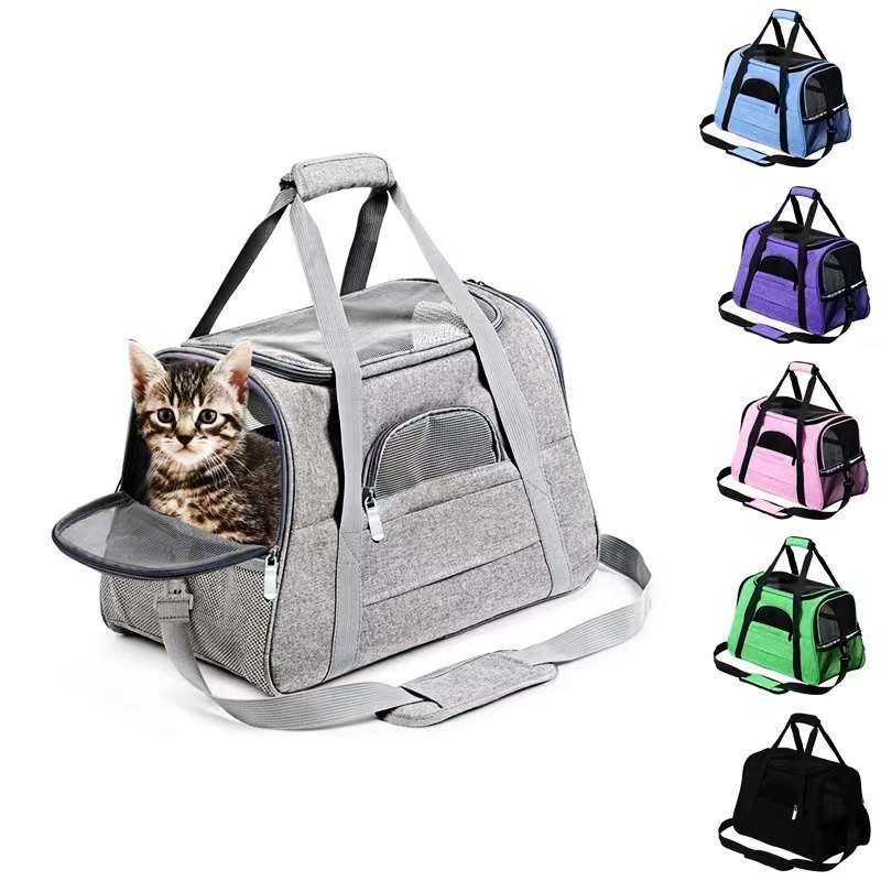 hot seller Wholesale Custom Logo Airline Approved Travel Weekend Organizer Luxury Grey Pet carrier bag for dog cat