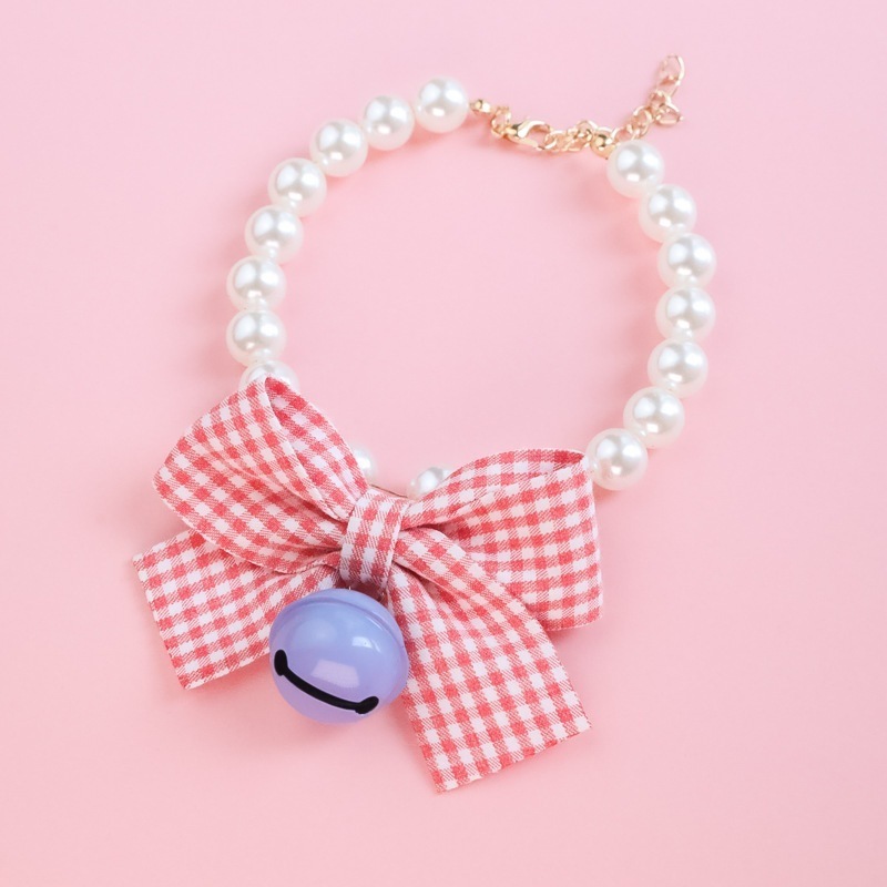 Imitation Pearl Cute Dog Necklace Pet Collar Accessories Jewelry Neck Chain For Small Dogs Large Dog Cats