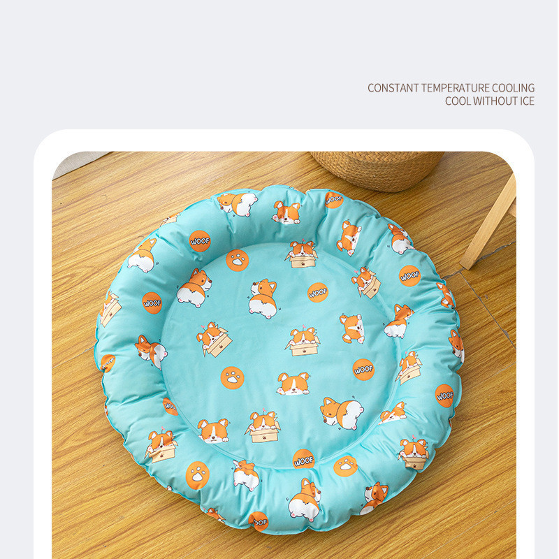 Summer ice silk pet cool bed cat dog cooling heatstroke prevention nest kitten puppy fruit pattern mat kennel cat sleeping bag