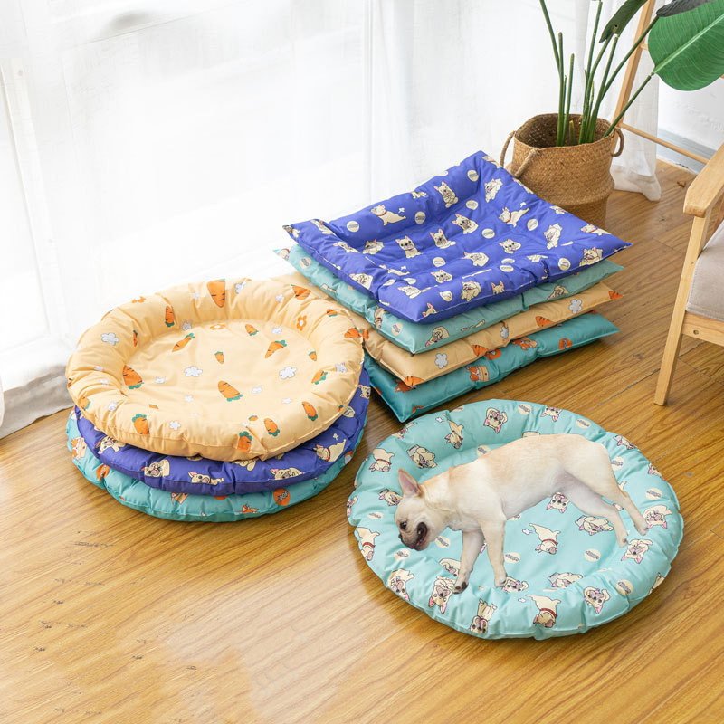 Summer ice silk pet cool bed cat dog cooling heatstroke prevention nest kitten puppy fruit pattern mat kennel cat sleeping bag