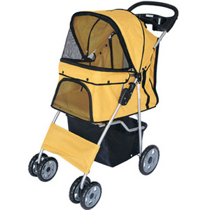 Folding pet trolley dog dog cat cat stroller baby pet car cage