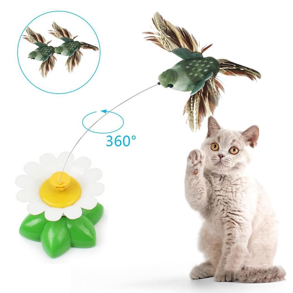 Automatic Electric Rotating Cat Toy Colorful Butterfly Bird Animal Shape Interactive Pet Dog Kitten Interactive Training Cat Toy