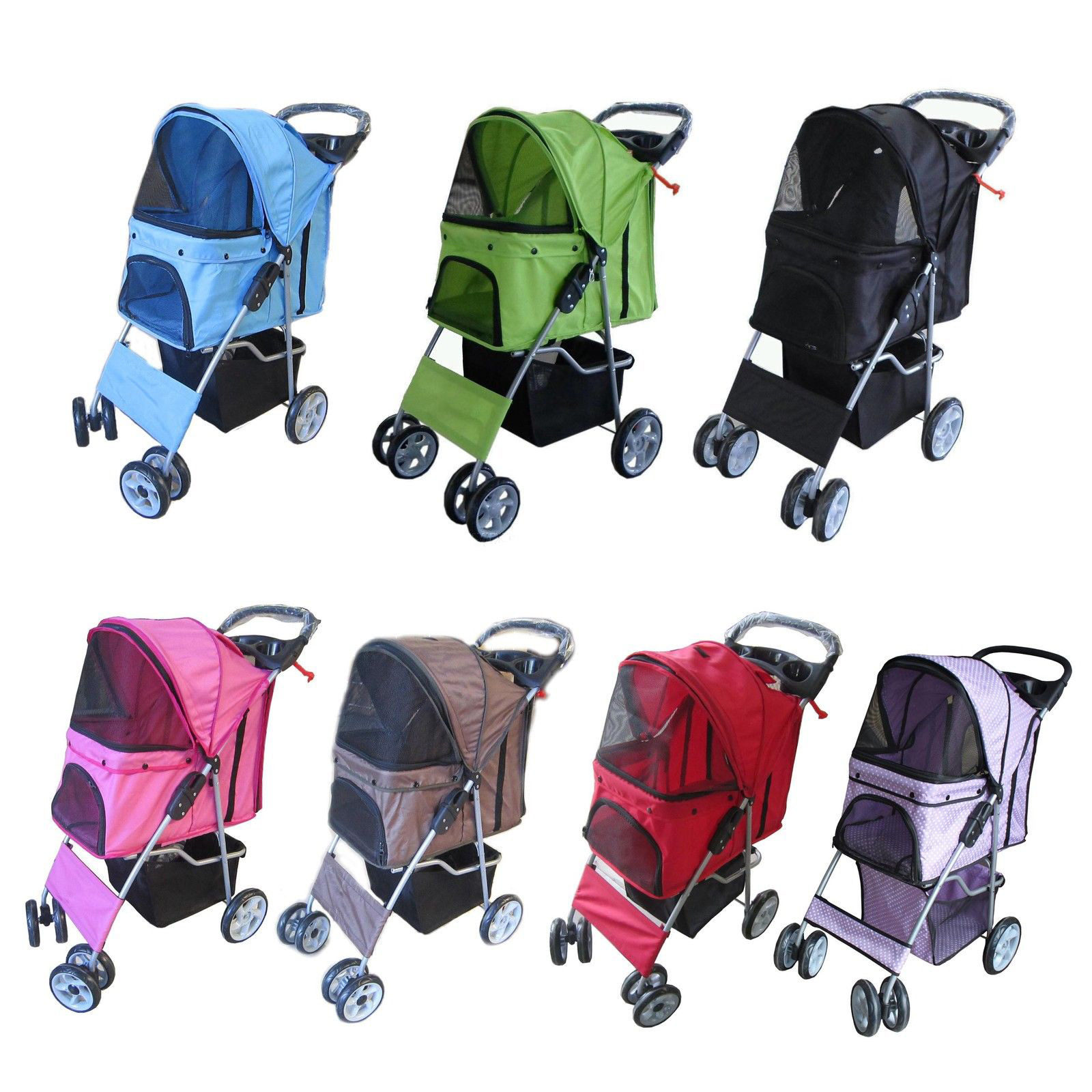 Folding pet trolley dog dog cat cat stroller baby pet car cage