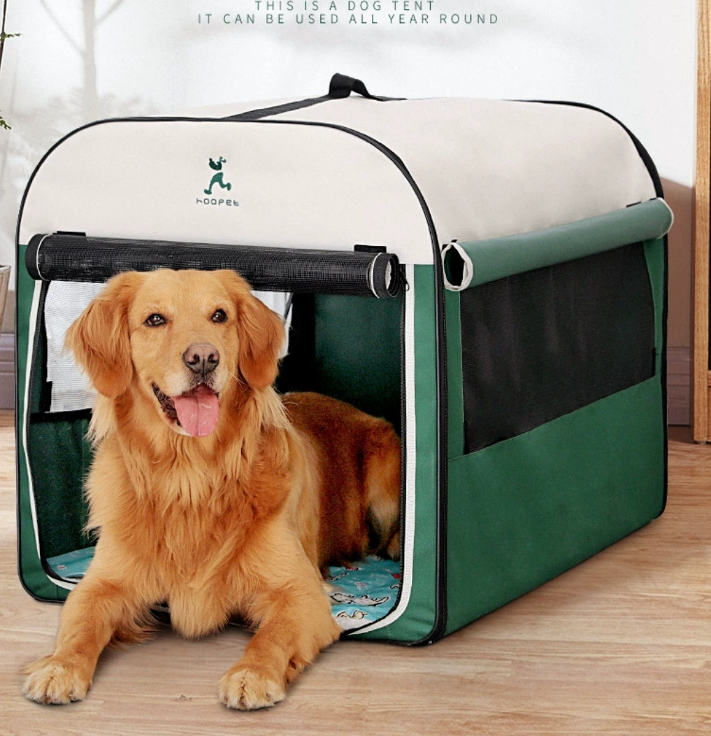 Green Kennel Warm Large House Summer Dog Cage With Breathable Mesh Indoor Outdoor Portable And Foldable Pet Tent Four Seasons