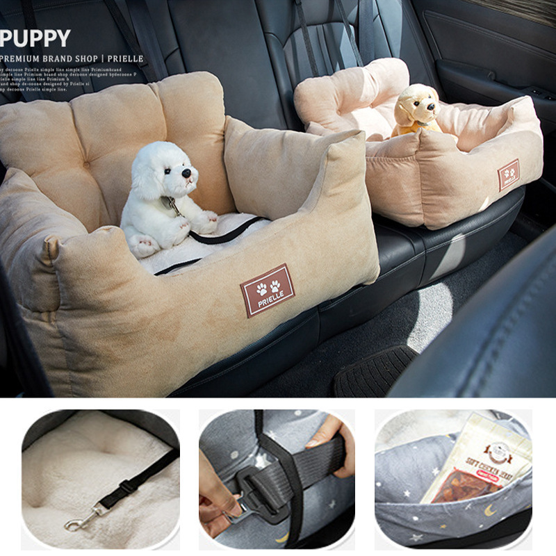 Portable Pet Dog Safe Car Seat Nonslip Carrier Safe Car Box Booster Kennel Bag Travel Pet Pad Puppy Cat Nest Carrier Bag Bed