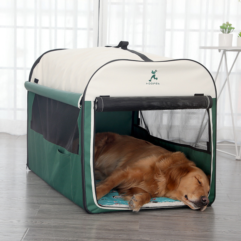 Green Kennel Warm Large House Summer Dog Cage With Breathable Mesh Indoor Outdoor Portable And Foldable Pet Tent Four Seasons