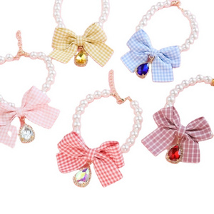 Imitation Pearl Cute Dog Necklace Pet Collar Accessories Jewelry Neck Chain For Small Dogs Large Dog Cats