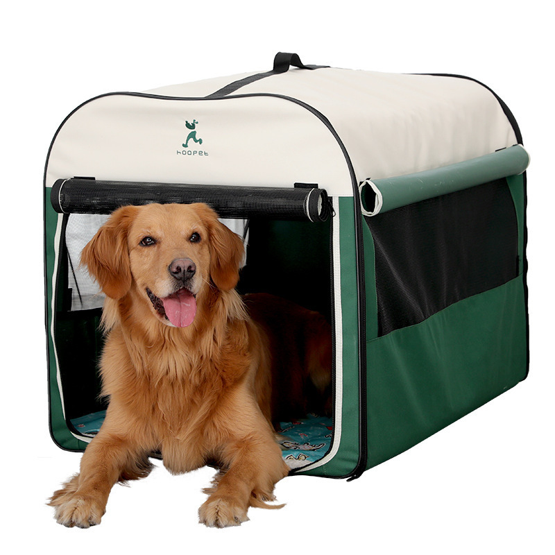 Green Kennel Warm Large House Summer Dog Cage With Breathable Mesh Indoor Outdoor Portable And Foldable Pet Tent Four Seasons