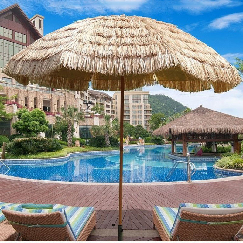 hot sale straw thatch umbrella made of artificial synthetic thatch and thatch roof for bar