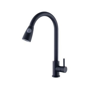 high end black 304 stainless steel standing kitchen faucet with pull down sprayer