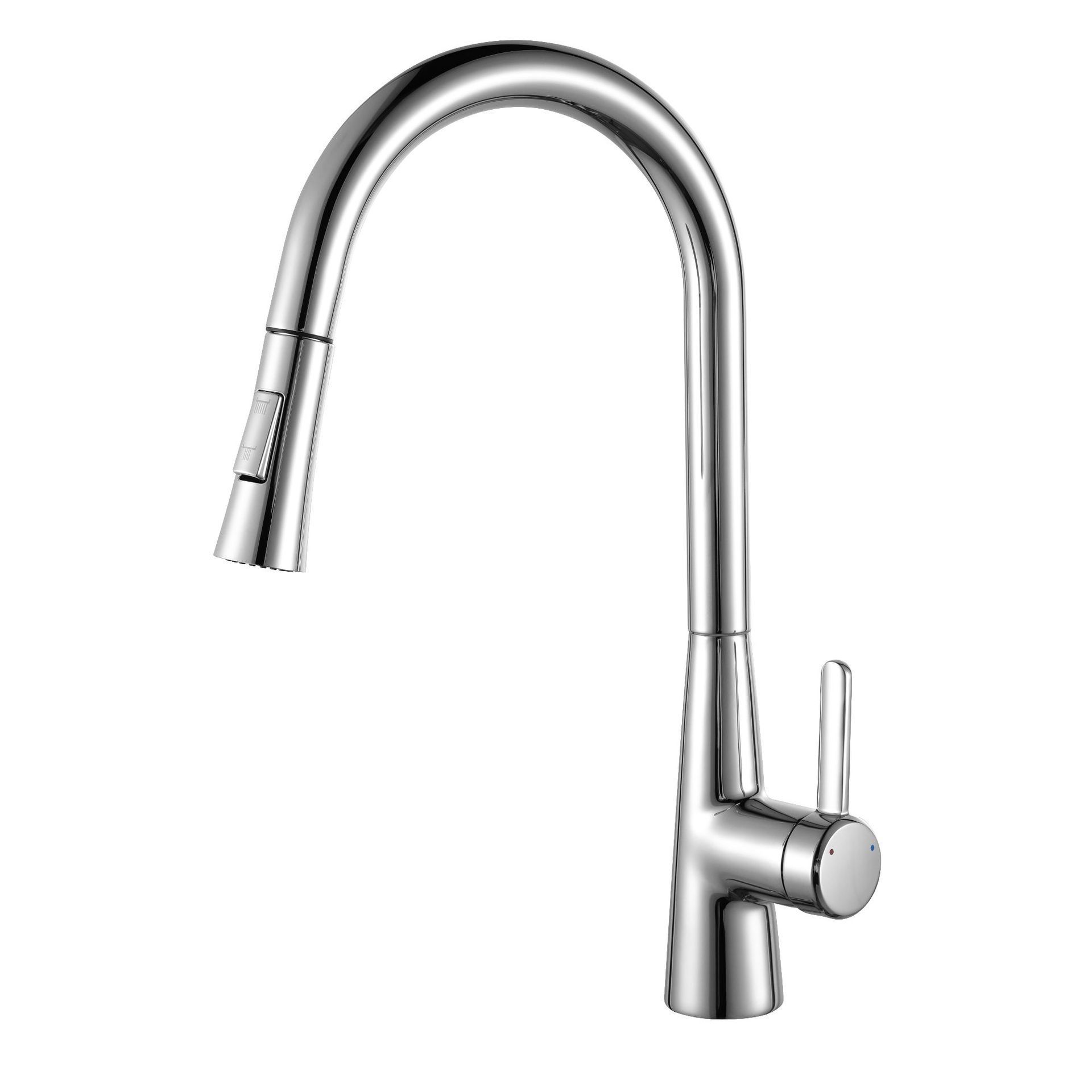 new design factory price 304 stainless steel silver kitchen faucet with pull down sprayer