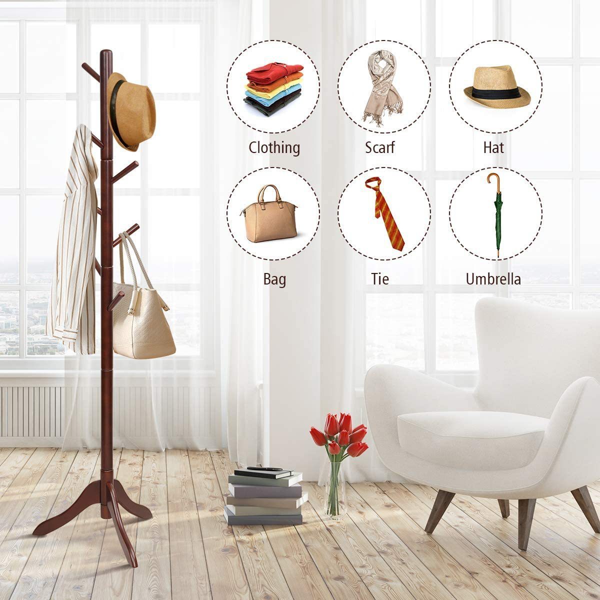 High Quality Metal Tree clothes Standing Rack for Clothing Store and Living Room