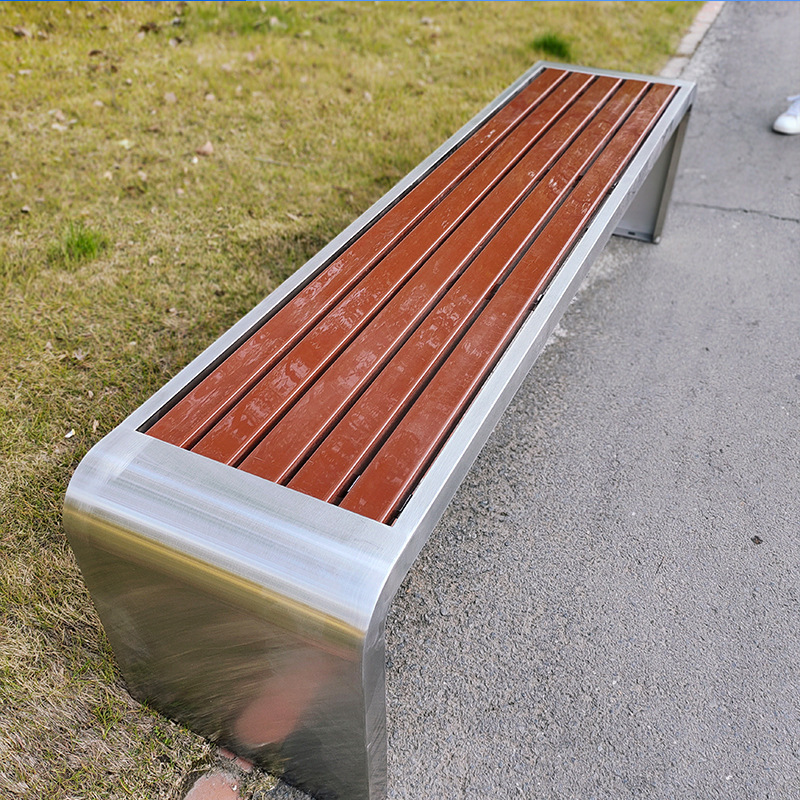 Modern Design Waterproof Garden and Park Teak Benches Modern Metal Wood Outdoor Furniture Patio Benches Seat for Sale