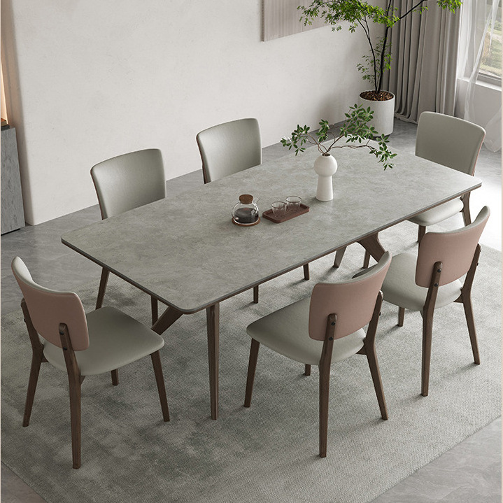 Multi-style customization modern wooden dining table varnish or dyeing process cum set 4 chairs multiple design