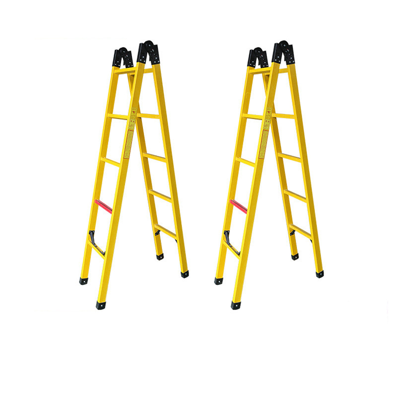 Hot double a frame ladders structure fiberglass telescopic articulated ladder