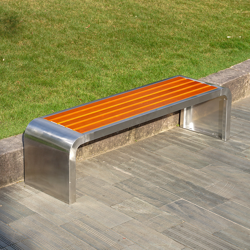 Modern Design Waterproof Garden and Park Teak Benches Modern Metal Wood Outdoor Furniture Patio Benches Seat for Sale