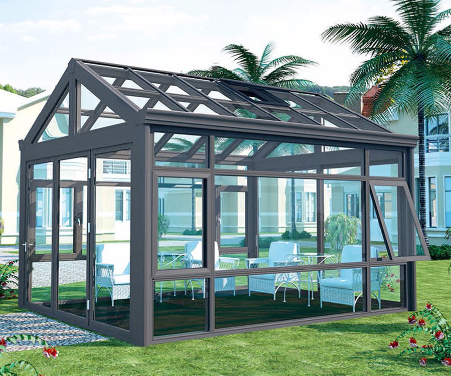 high end customized modern aluminum alloy free standing  winter garden sunroom kit