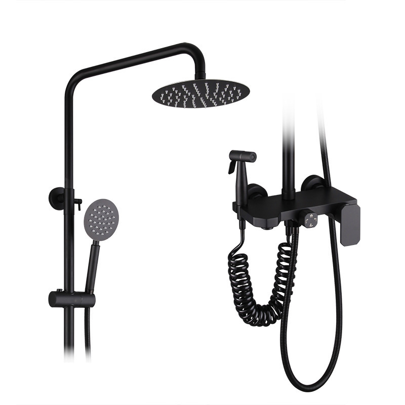 Intelligence LCD display thermostatic led rain shower head bathroom stainless rain shower mixer kit