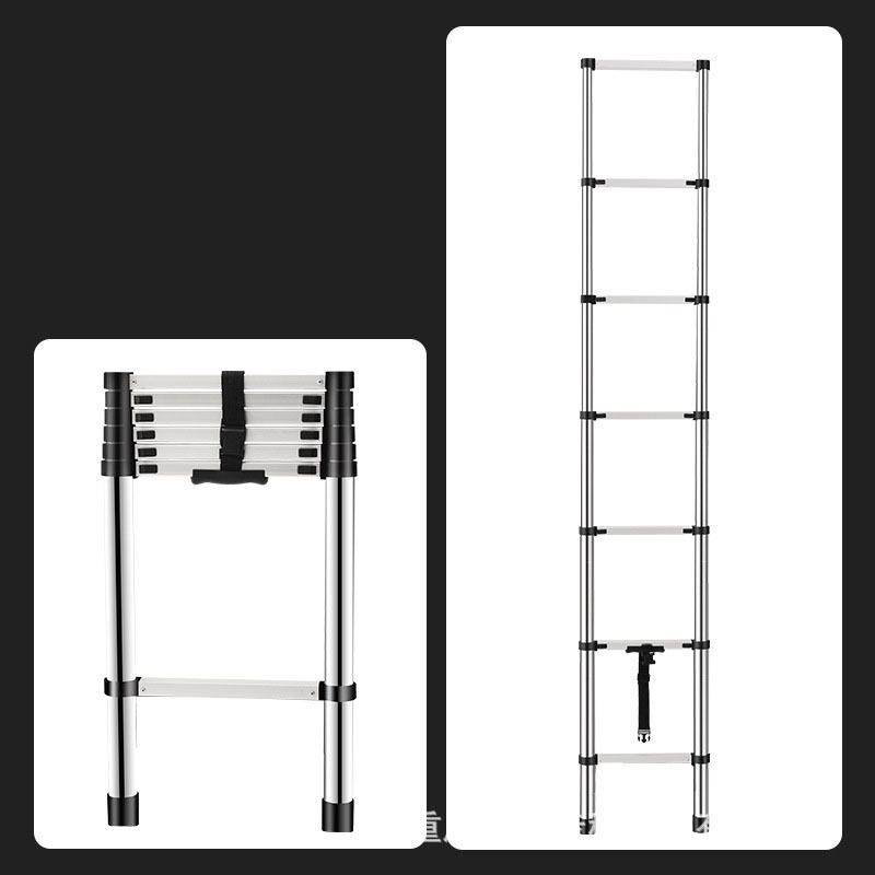 high strength multipurpose compact telescopic folding thickened stainless steel ladder