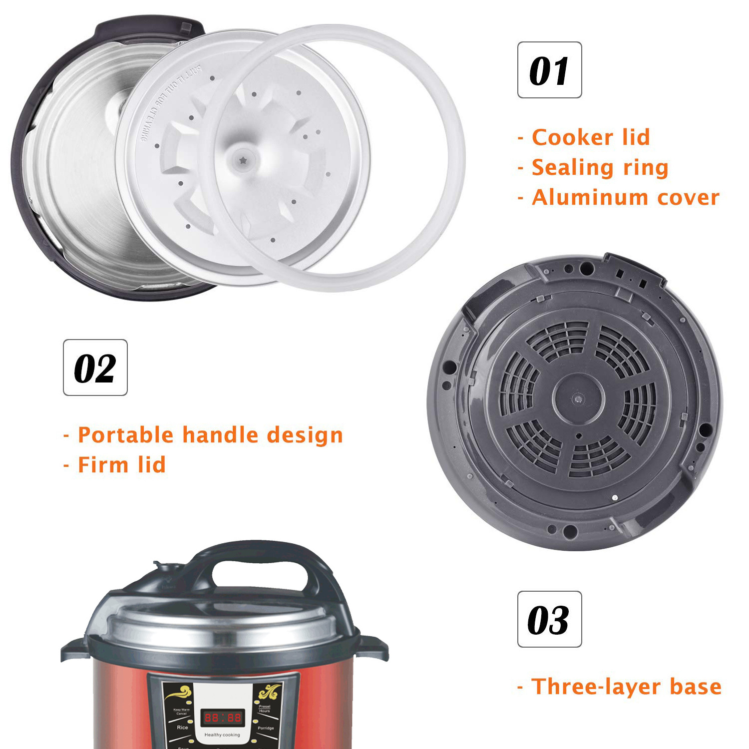 High Efficiency  7 In 1 Electric Pressure Cooker  24 Hours Preset Function