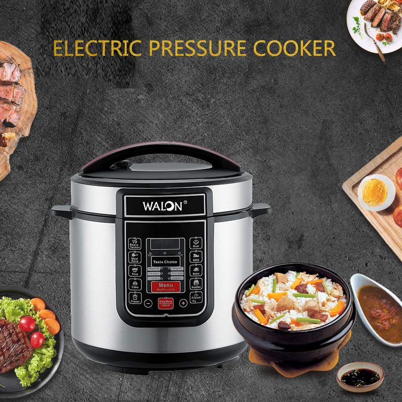 Programmable Electric Pressure Cooker Non-stick Coated Inner Pot 6Qt  Programmable Multi Pressure Cooker