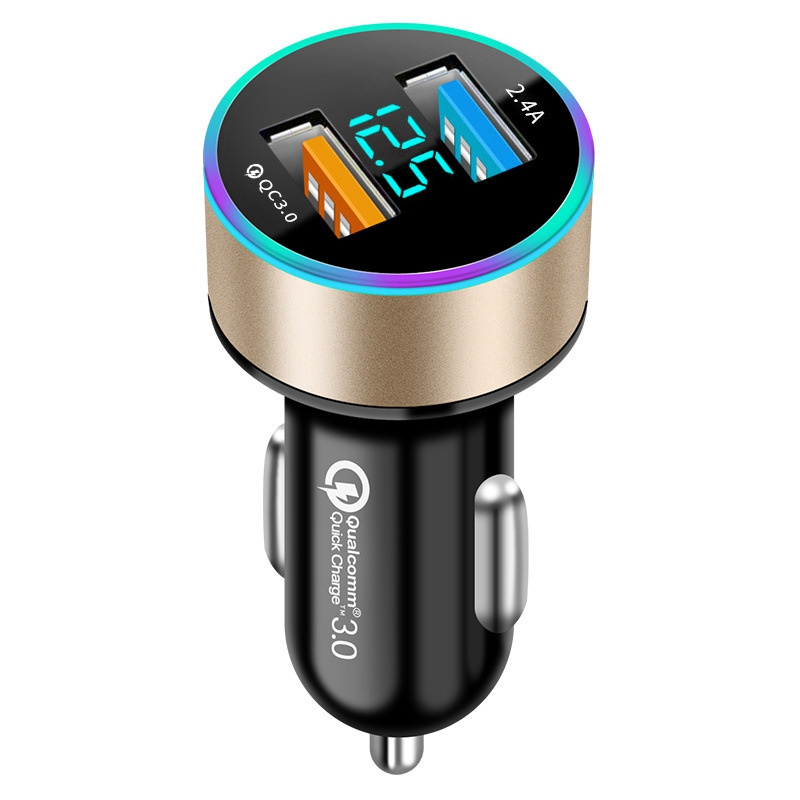 Wholesale LED Display Quick Charging 3.1A Portable Dual USB Car Mobile Charger for Phone