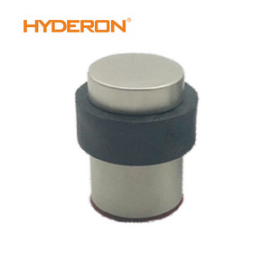 Hyderon Metallic Door Draft Stopper Vertical Cylindrical Floor Stopper Rubber Buffer Ring Security Metal Door Stopper