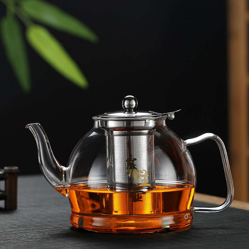 Hiware 1000ml Glass Teapot with Removable Infuser, Stovetop Safe Tea Kettle, Blooming and Loose Leaf Tea Maker Set