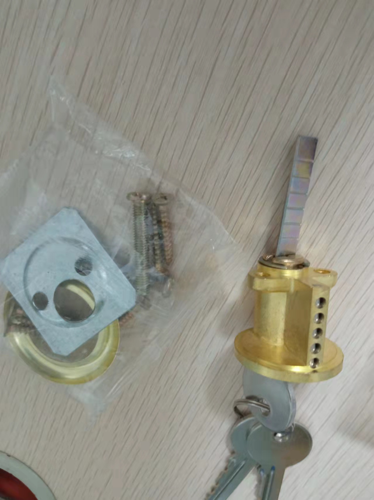 Solid brass cylinder for night Latch rim lock 564, Hyland OEM cylinder lock with 3pcs normal keys