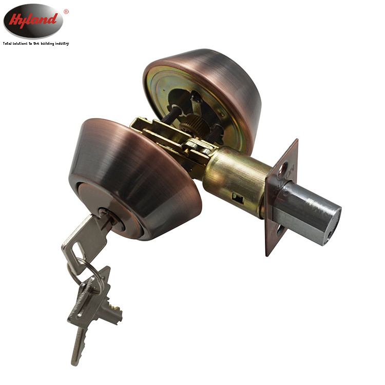 Deadbolt Door Lock double Cylinder ,  Hyland OEM D102 AC , Stainless steel door lock with brass keys.