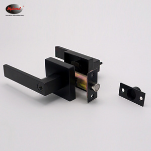 Matte  Black finish square handle door lock,  magnetic latch Zinc alloy tubular lever set entry  Hyland OEM LH852 MB ET