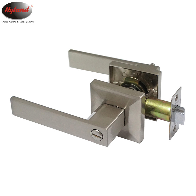 Industrial /Hotel tubular square lever door handles  Hyland OEM  locks LH852 SS BK, Keyless lever door lock