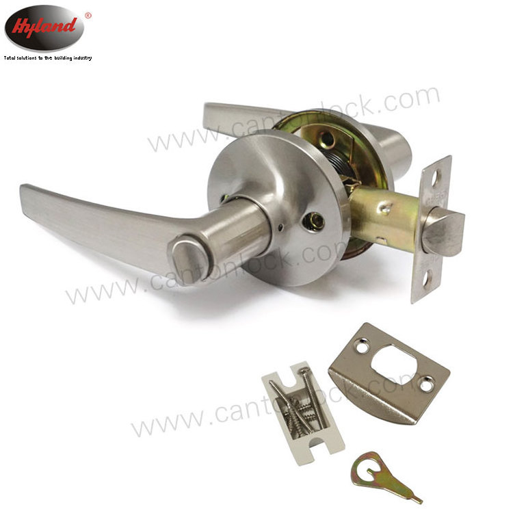 Tubular lever handle door lock  Hyland OEM 808 SS BK Heavy duty  zinc alloy privacy door lock for South America