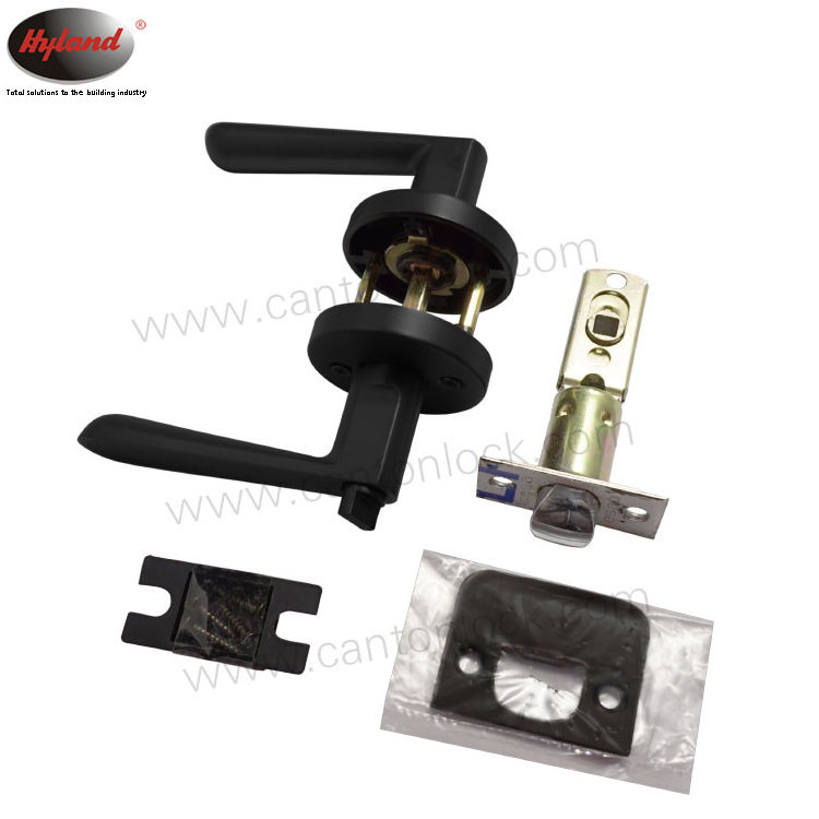 Popular handle door lock set Black finish,  Hyland LH858 MB ET adjustable 45 degree Latch,  Australia Tubular handle Lock,